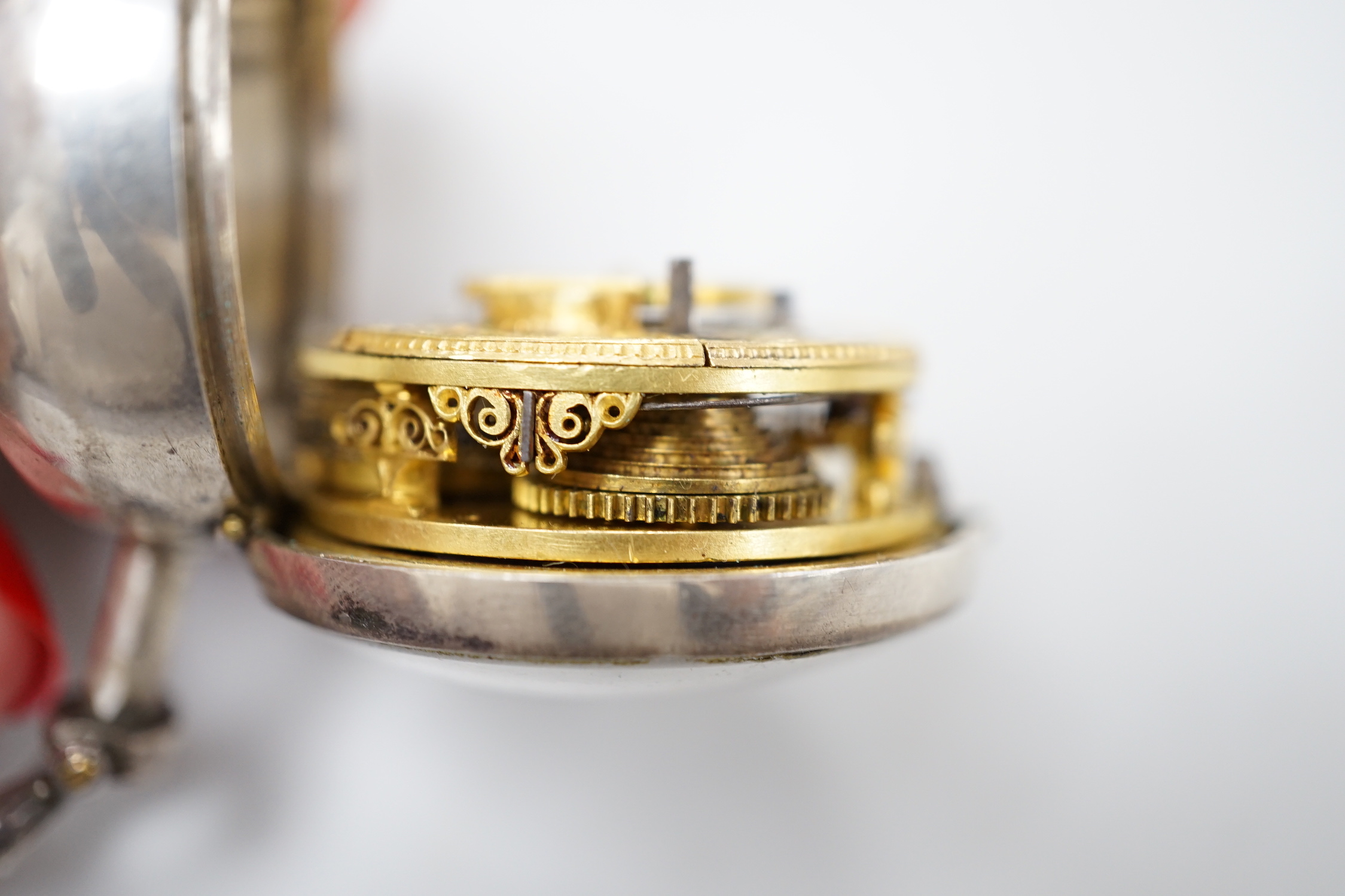 A Victorian tortoiseshell mounted triple case keywind verge pocket watch, by Edward Prior of London, for the Turkish market, case diameter 54mm.